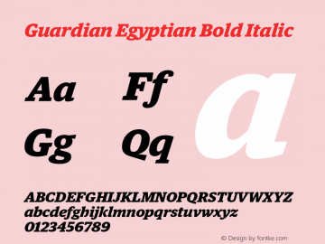 GuardianEgyptian-BoldItalic Version 1.200; 2011图片样张