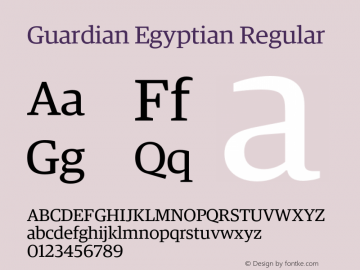 GuardianEgyptian-Regular Version 1.200; 2011图片样张