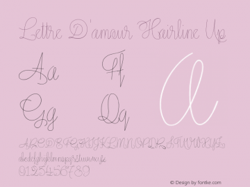 LettreDamour-HairlineUp Version 1.000 Font Sample