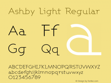 AshbyLight 1.0 Font Sample