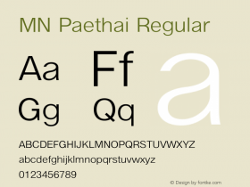 MNPaethai Version 3.201 Font Sample