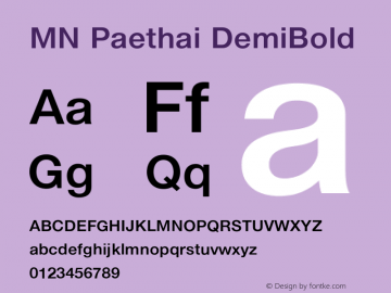 MNPaethai-DemiBold Version 3.201图片样张