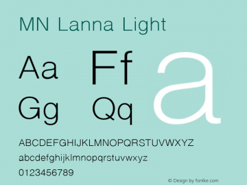 MNLanna-Light Version 3.201 Font Sample