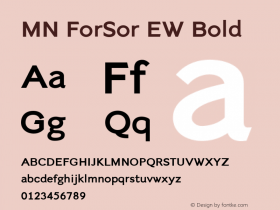 MNForSorEW-Bold Version 3.201 Font Sample