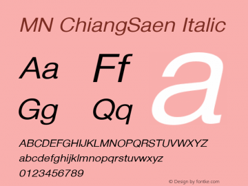 MNChiangSaen-Italic Version 3.201图片样张