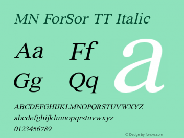 MNForSorTT-Italic Version 3.201图片样张