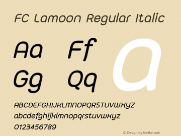 FC Lamoon Regular Italic Version 1.00 2018 by Fontcraft : Jutipong Poosumas图片样张