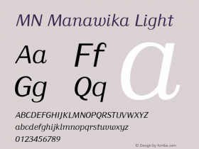 MNManawika-Light Version 3.201 Font Sample