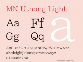 MNUthong-Light Version 3.201 Font Sample