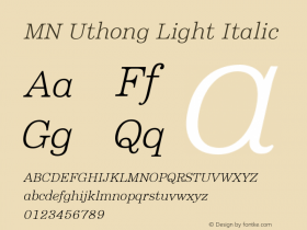 MNUthong-LightItalic Version 3.201图片样张