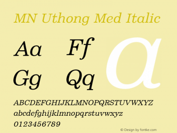 MNUthong-MedItalic Version 3.201图片样张