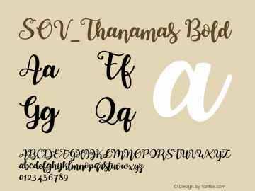 SOV_Thanamas Bold Version 1.00 Font Sample