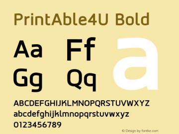 PrintAble4U Bold Version 1.00 2018 by Fontcraft: Suwisa Sae-ueng, Jutipong Poosumas图片样张
