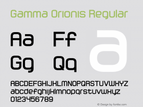 Gamma Orionis Version 1.00;March 25, 2019;FontCreator 11.5.0.2422 64-bit图片样张