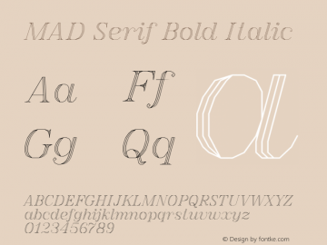 MAD Serif Bold Italic Version 2.001图片样张