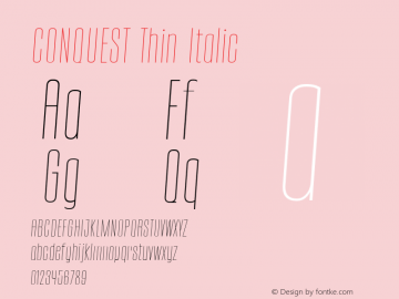 CONQUEST Thin Italic Version 1.000图片样张