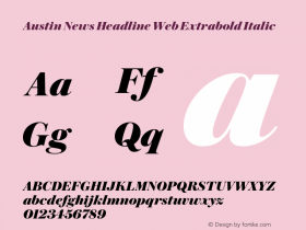 Austin News Head Web Extbd Italic Version 1.1 2015 Font Sample