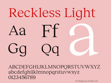Reckless Font,Reckless-Light Font,Reckless Light Font|Reckless-Light ...
