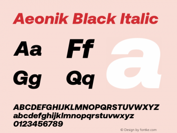 Aeonik Black Italic Version 1.000图片样张