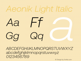 Aeonik Light Italic Version 1.000图片样张