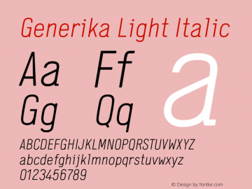 Generika-LightItalic Version 1.001图片样张