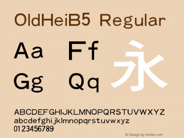 OldHeiB5 常规 Version 1.00 January 1, 1904, initial release图片样张