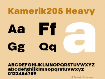 Kamerik205-Heavy Version 4.001;com.myfonts.easy.talbot.kamerik-205.heavy.wfkit2.version.4jUb图片样张