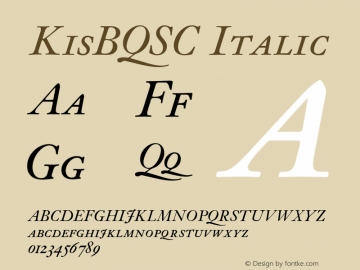 KisBQSC-Italic Version 001.001 Font Sample