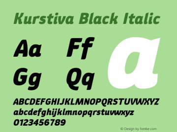 Kurstiva-BlackItalic Version 001.000图片样张