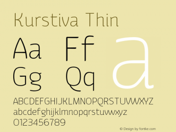 Kurstiva-Thin Version 001.000 Font Sample