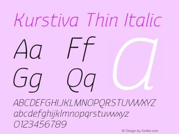 Kurstiva-ThinItalic Version 001.000图片样张