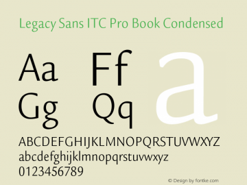 LegacySansITCPro-BookCond Version 1.1 Font Sample