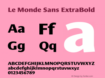 LeMondeSans-ExtraBold 001.000 Font Sample