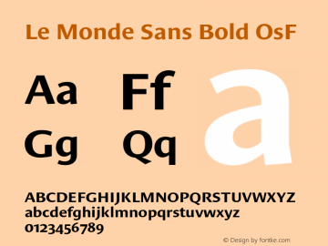 LeMondeSans-BoldOsF 001.000 Font Sample