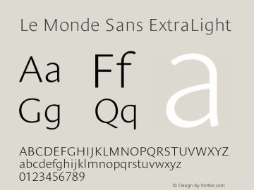 LeMondeSans-ExtraLight 001.000 Font Sample