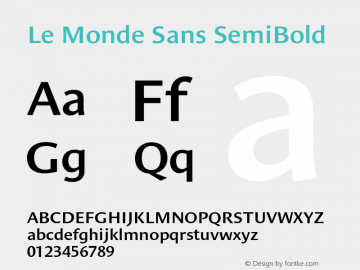 LeMondeSans-SemiBold 001.000 Font Sample