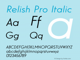 RelishPro-Italic Version 1.000图片样张