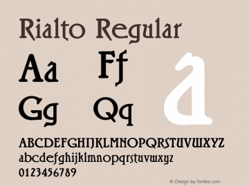 Rialto-Regular Version 1.02 Font Sample