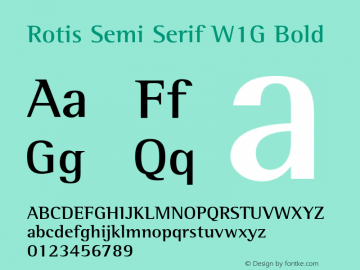 RotisSemiSerifW1G-Bold Version 1.000 Font Sample