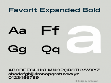Favorit-ExpandedBold Version 1.003 Font Sample