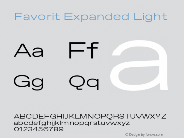Favorit-ExpandedLight Version 1.003 Font Sample