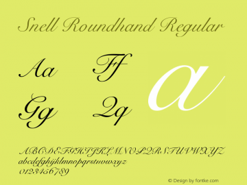 Snell Roundhand Version 10.0d5e5 Font Sample