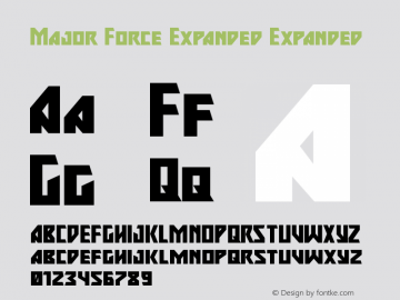 Major Force Expanded Version 1.1; 2019 Font Sample