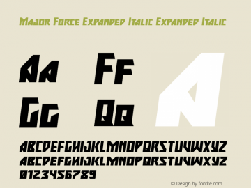 Major Force Expanded Italic Version 1.1; 2019图片样张