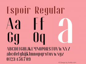 Espoir Regular Version Version 1.002;Fontself Maker 2.1.2 Font Sample