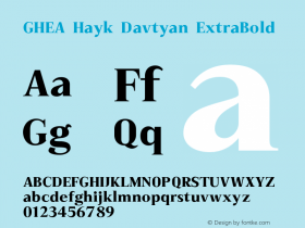 GHEAHaykDavtyan-ExtraBold Version 1.0 | wf-rip DC20130410 Font Sample