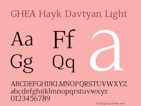 GHEAHaykDavtyan-Light Version 1.0 | wf-rip DC20130410 Font Sample