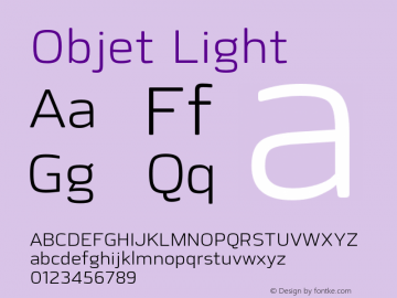 Objet-Light Version 1.001;PS 001.001;hotconv 1.0.88;makeotf.lib2.5.64775图片样张