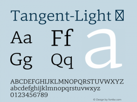 ☞Tangent Light Version 1.000;com.myfonts.easy.hoftype.tangent.light.wfkit2.version.5hng Font Sample