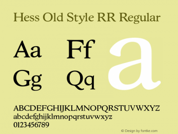 Hess Old Style RR Version 1.000;com.myfonts.easy.redrooster.hess-old-style-rr.hess-old-style-rr.wfkit2.version.4aMA Font Sample